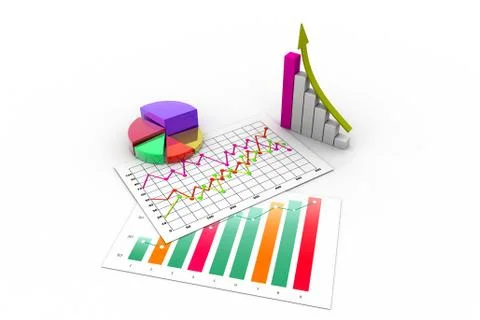 Business graph with chart Illustrazione stock