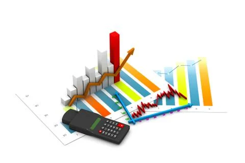 Business graph with chart Stock Illustration