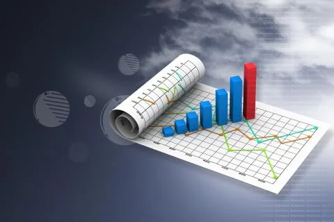 Business graph with chart Stock Illustration