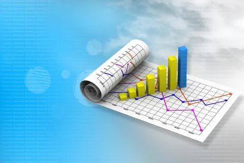 Business graph with chart Illustrazione stock