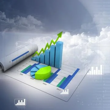 Business graph with chart Stock Illustration