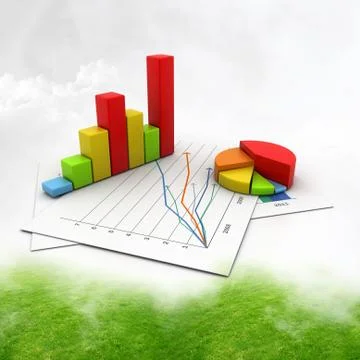 Business graph with chart. Stock Illustration