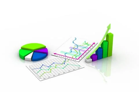 Business graph with chart. Stock-Illustration