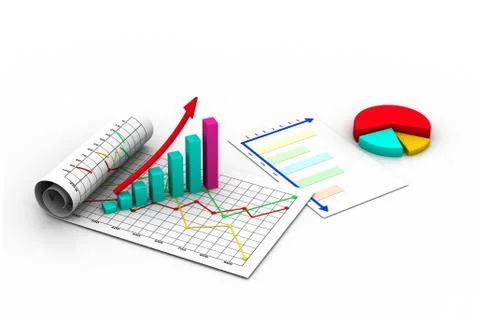 Business graph with chart Stock Illustration