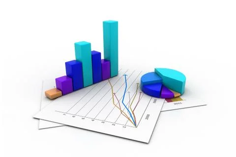 Business graph with chart Stock Illustration