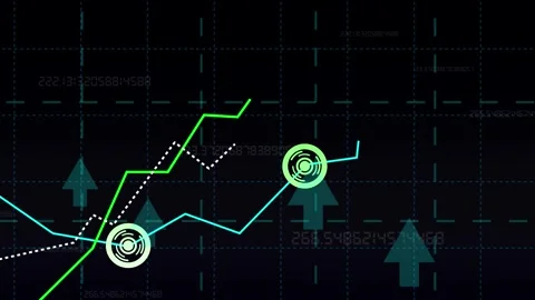 Business Graph-Chart Motion: Line, Arrow &amp;amp; Bar Background Stock Footage 282577353
