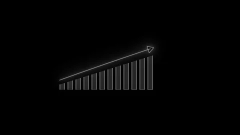 Business graph chart neon bright royal blue color animation on black backgr.. Stock Footage 310578972