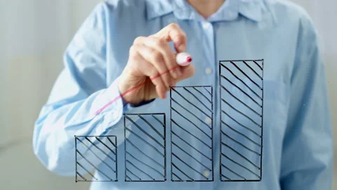 Business graph chart with rising line.  Stock Footage 236498384