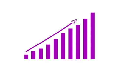 Business Graph chart With rocket growth animation, graph chart with growing Stock Footage 296812655
