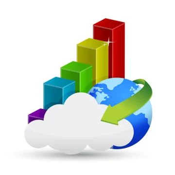 Business graph cloud computing concept Stock Illustration
