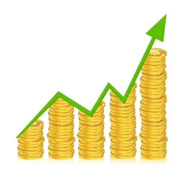 Business graph with coins Stock Illustration