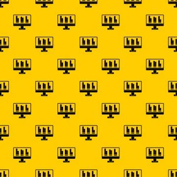 Business graph at computer screen pattern vector 스톡 일러스트