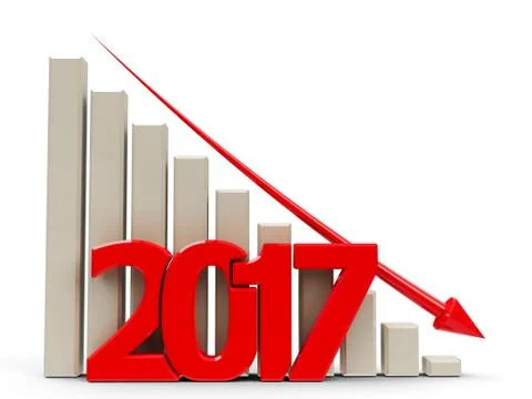 Business graph down 2017 Stock Illustration