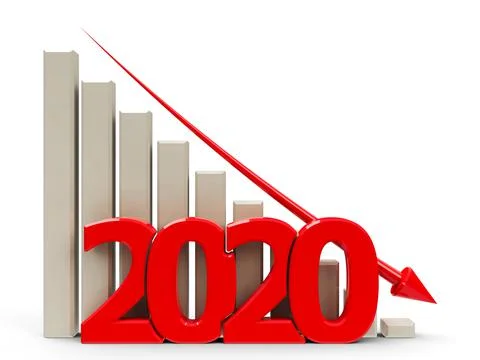 Business graph down 2020 Stock Illustration