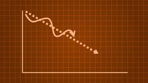 Business Graph with Downward Trend Arrow Animation Stock Footage 310201336