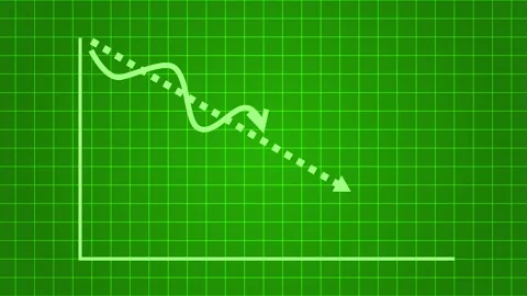 Business Graph with Downward Trend Arrow Animation Stock Footage 310201355
