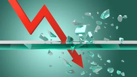 Business graph fall 3D rendering Stock Illustration