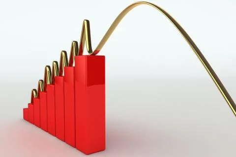 Business graph falling Stock Illustration