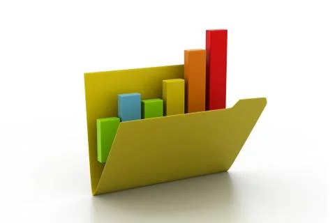 Business graph in folder. Stock Illustration