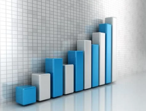 Business graph on glossy background Stock Illustration
