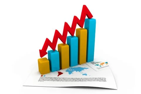 Business graph going down. Stock Illustration
