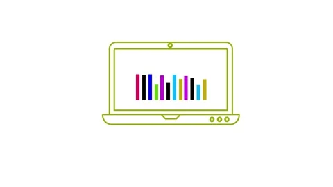 Business graph growth analysis 4k animation in laptop Stock Footage 258432108
