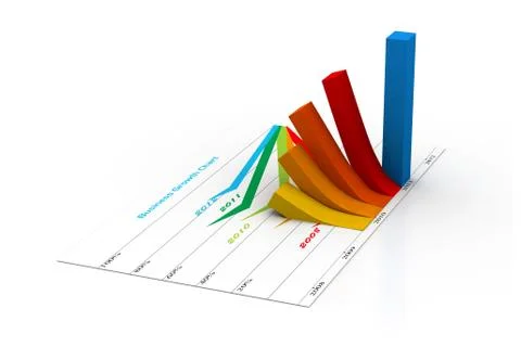 Business graph with growth chart Stock Illustration