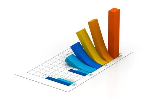 Business graph with growth chart. Stock Illustration