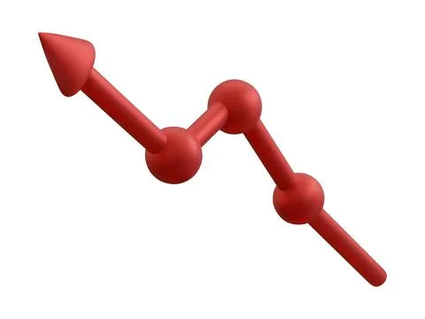 Business graph. Growth progress arrow isolated on white background. Vector il Illustrazione stock