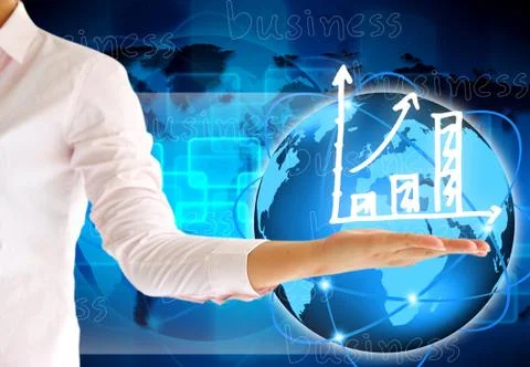 Business graph on hand Stock Photos