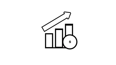Business graph icon animation on background Stock Footage 262849227