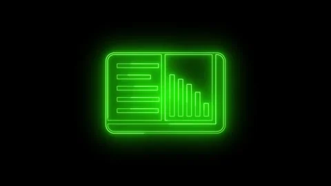 Business Graph icon animation with neon glowing line box. Stock Footage 286145659