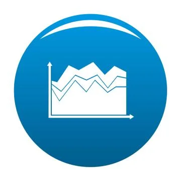Business graph icon blue vector Stock Illustration