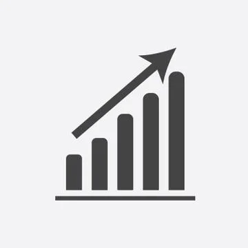 Business graph icon. Chart flat vector illustration on white background. Illustrazione stock