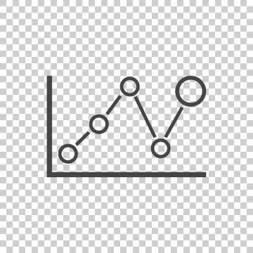 Business graph icon. Chart flat vector illustration on white background. Illustrazione stock