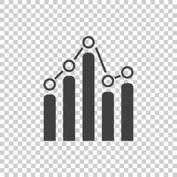Business graph icon. Chart flat vector illustration on white background. Stock Illustration