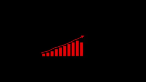 Business graph icon showing grow, growth chart with success arrow animation.. Stock Footage 310075307