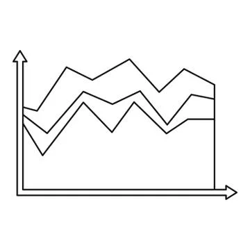 Business graph icon vector thin line Stock Illustration