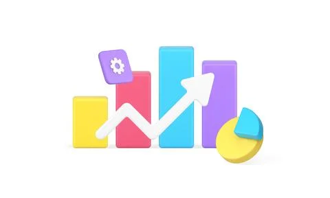 Business graph increase bar diagram up arrow success management data analyzin Stock Illustration