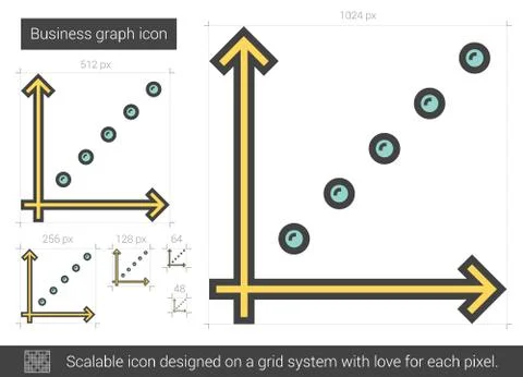 Business graph line icon Stock Illustration