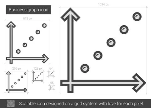 Business graph line icon Stock Illustration