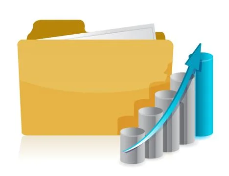 Business graph paperwork folder illustration design over white 스톡 일러스트