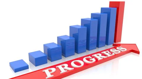 Business graph with progress concept Stock Illustration