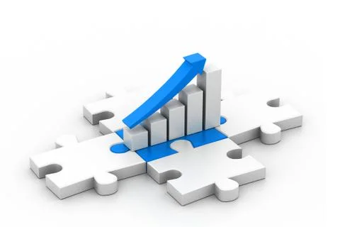Business graph in puzzle. Stock Illustration