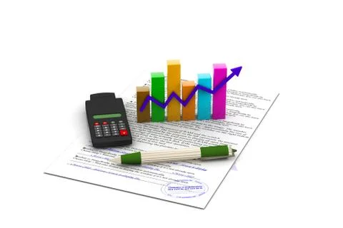 Business graph with report Illustrazione stock