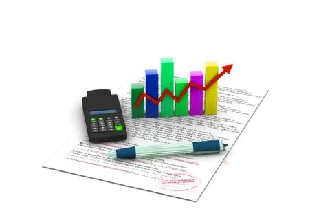 Business graph with report Stock Illustration