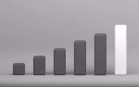 Business Graph under creative solution concept in 3D render Stock Illustration