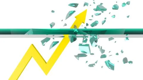 Business graph on white background 3D rendering Stock Illustration