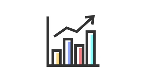 Business Graph on white background, animated icon. Stock Footage 237070469
