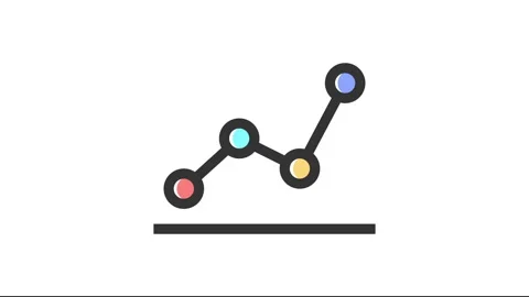 Business Graph on white background, animated icon. Stock Footage 237070472
